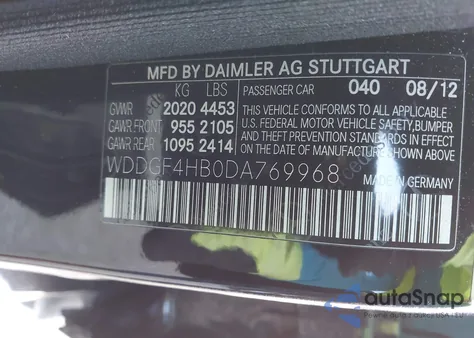 2013 Mercedes-Benz C 250 Sport from USA, damaged, VIN WDDGF4HB0DA769968